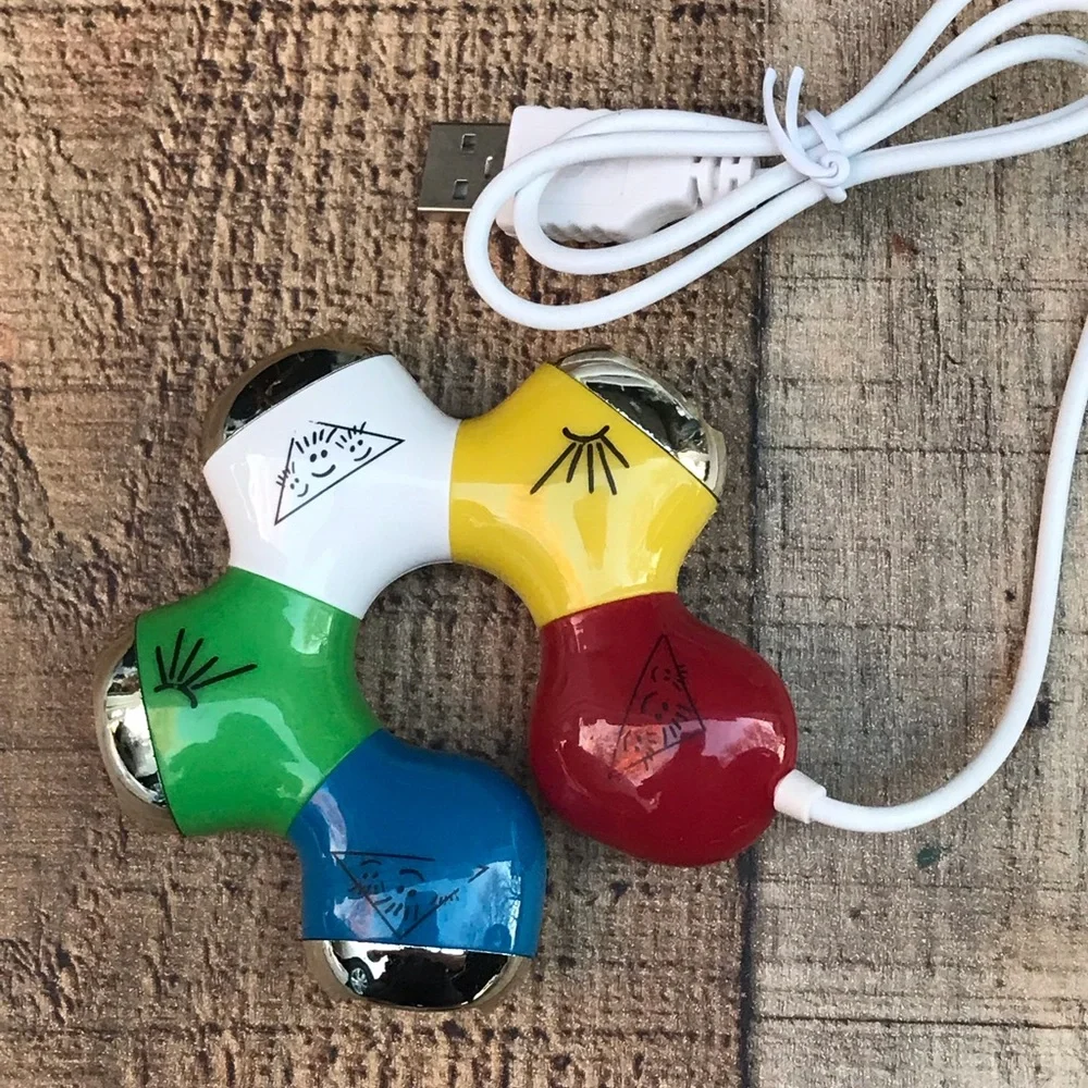 Qty 3 - Colorful 4 port USB 2.0 hub.